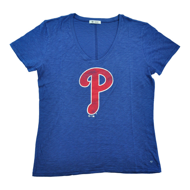 Phillies Grit Tidal Blue Ladies Vneck