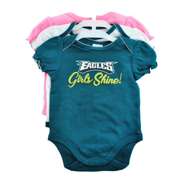 Eagles Girls Shine 3 pk Onesies