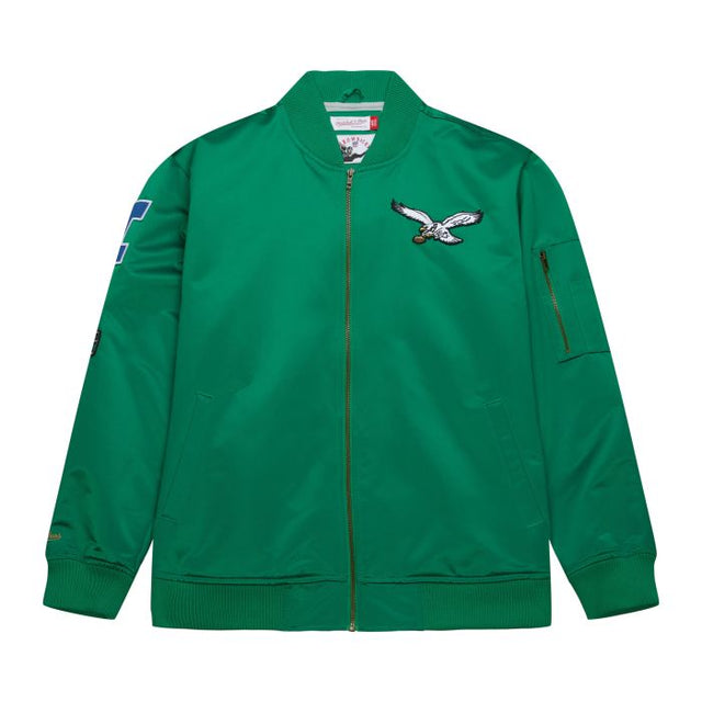 Eagles Lightweight Satin Bomber Vintage Logo