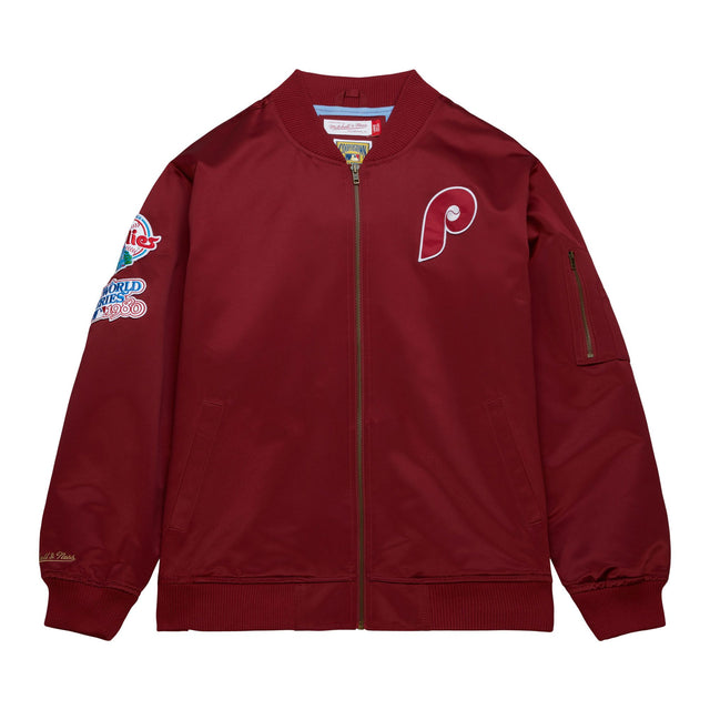 Phillies Lightweight Satin Bomber Jacket