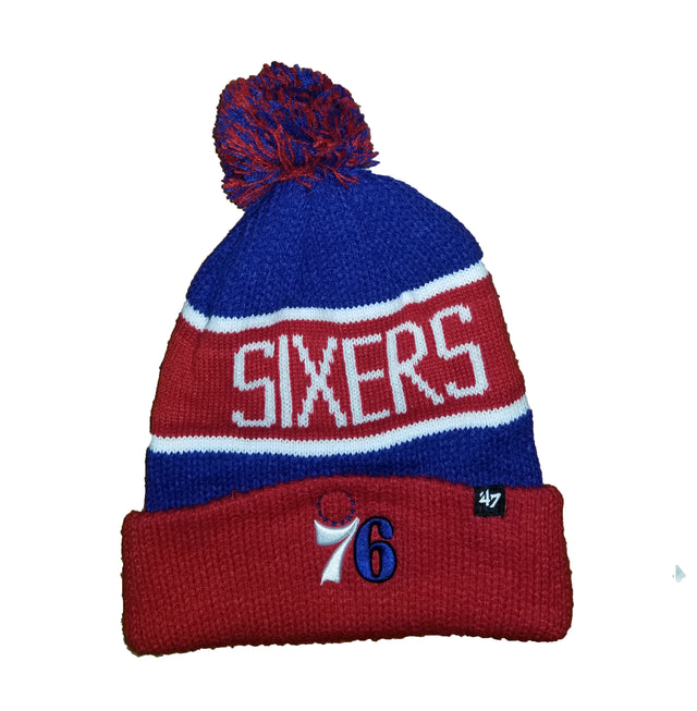 76ers Royal Calgary Cuff Knit w/Pom