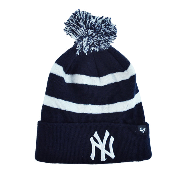 NY Yankees Navy Breakaway Cuff Knit Cap w/pom