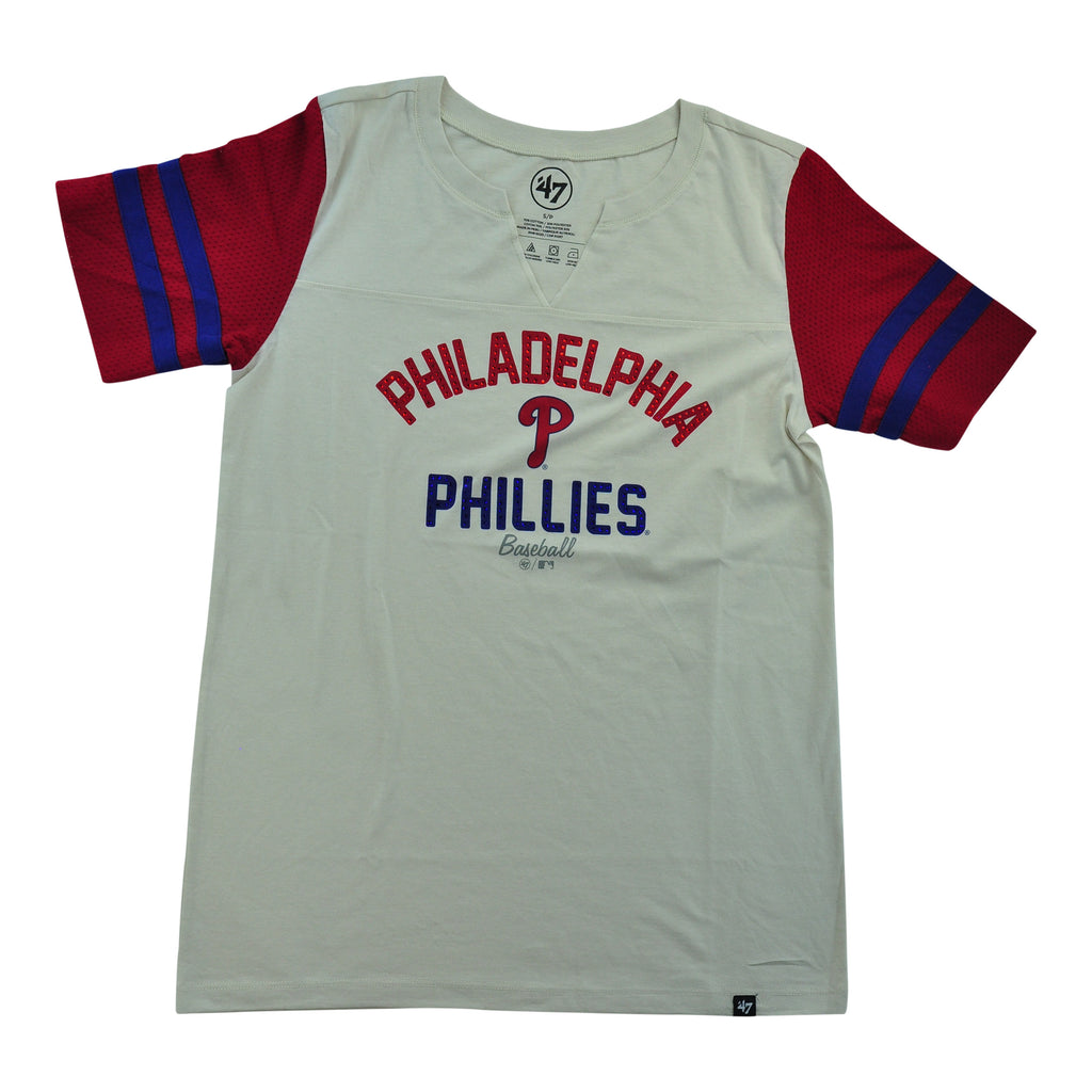 Phillies All City Sleeve Striped Tee Ladies