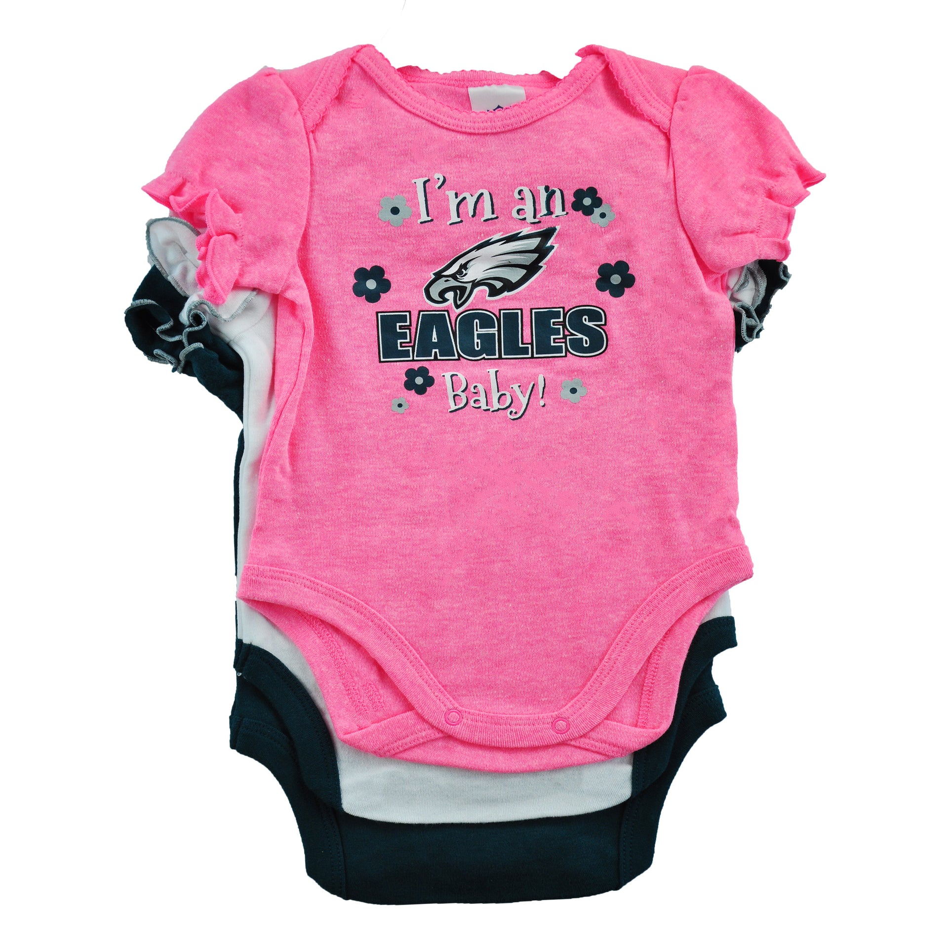 Eagles Girls Shine 3 pk Onesies