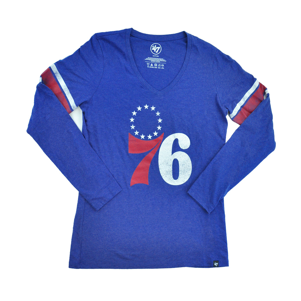 76ers Royal D Imprint Club STRP LS Womens